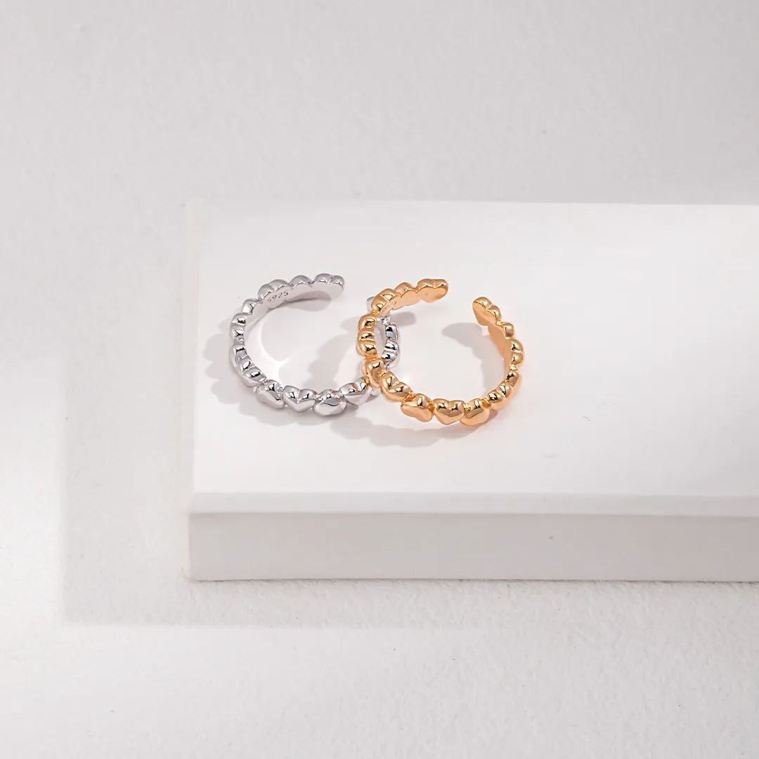 S925 sterling silver small heart ring versatile and simple
