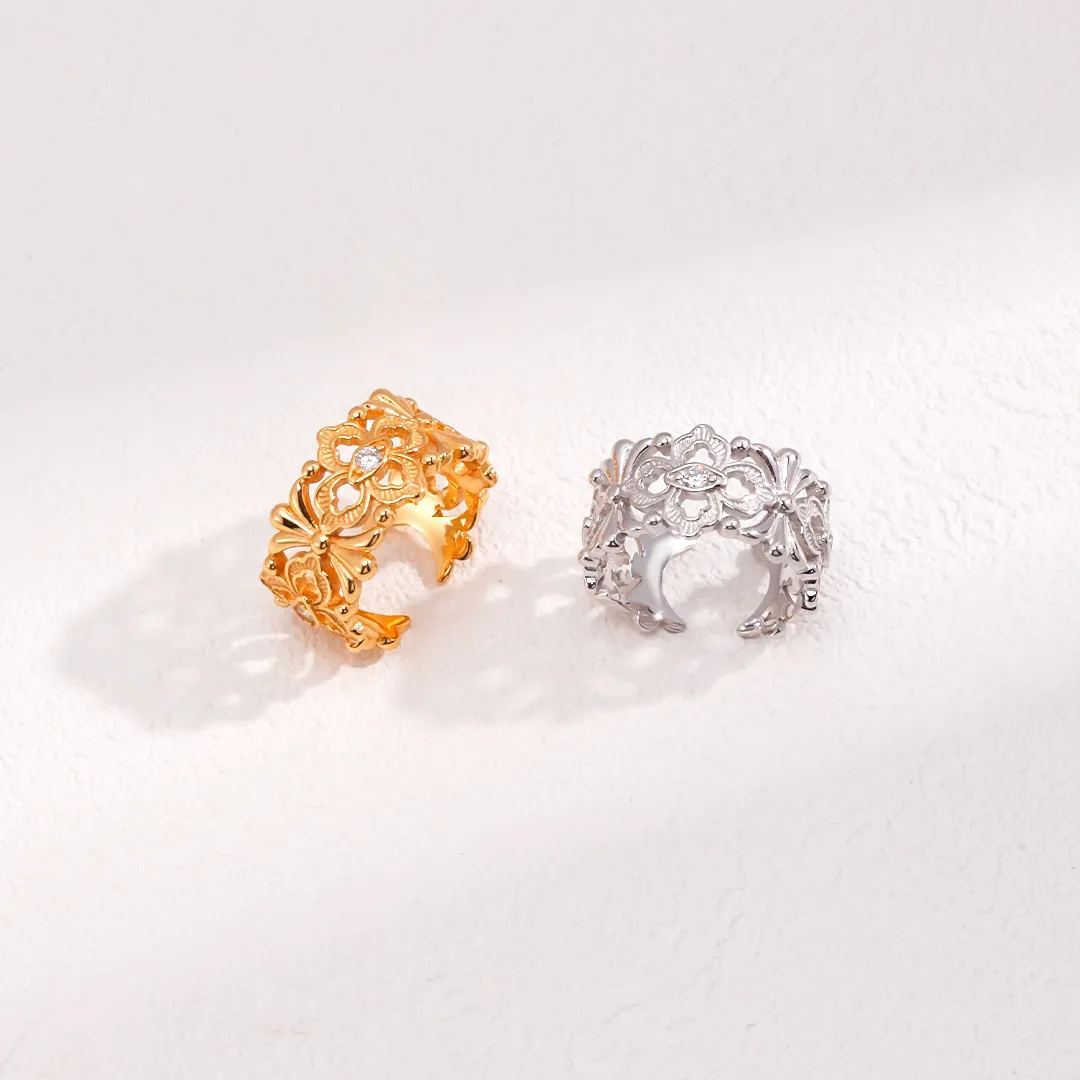 S925 sterling silver vintage zircon ring