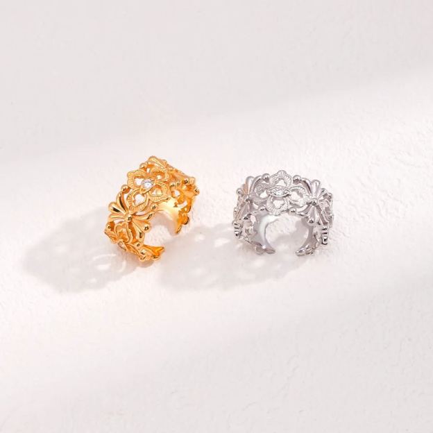 S925 sterling silver vintage zircon ring