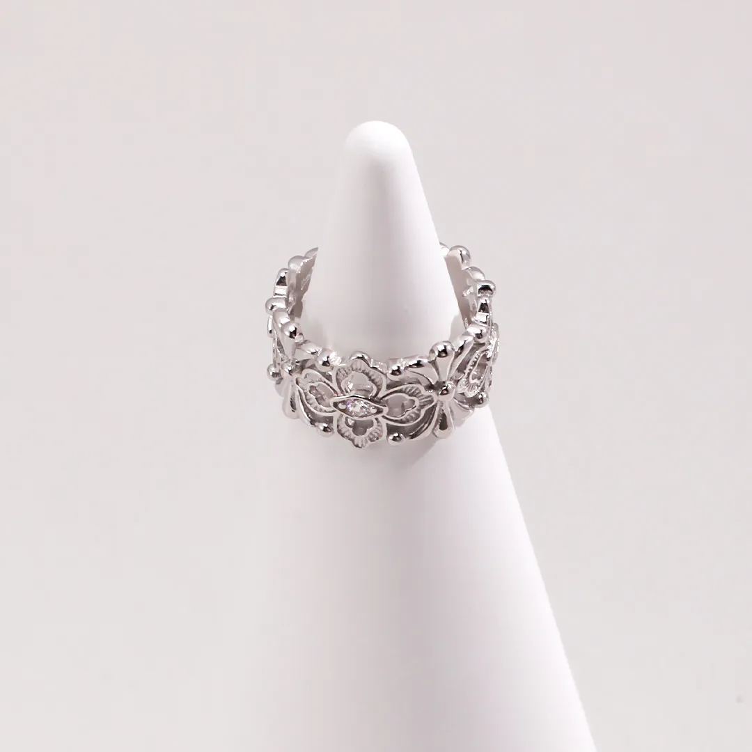 S925 sterling silver vintage zircon ring