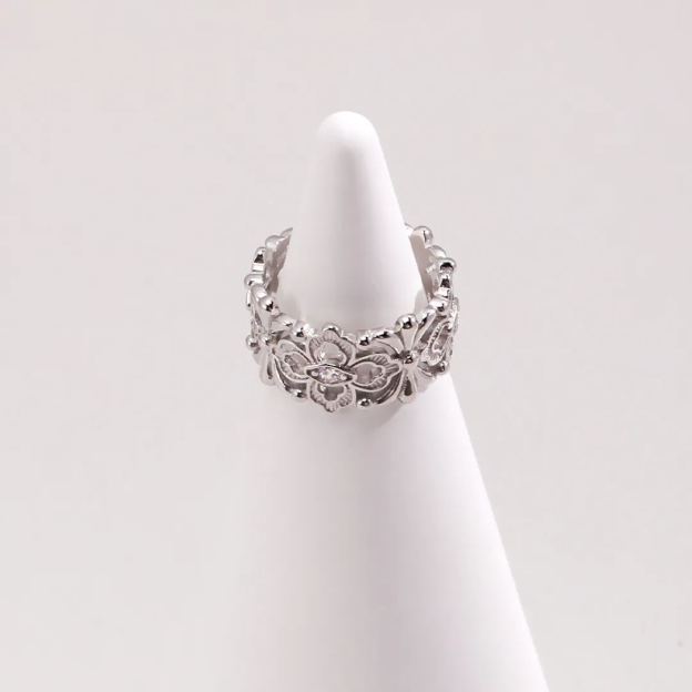 S925 sterling silver vintage zircon ring