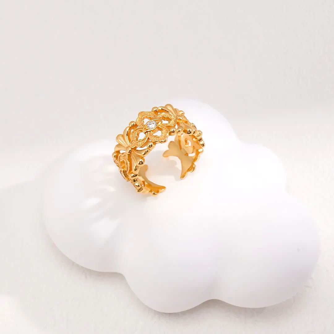 S925 sterling silver vintage zircon ring