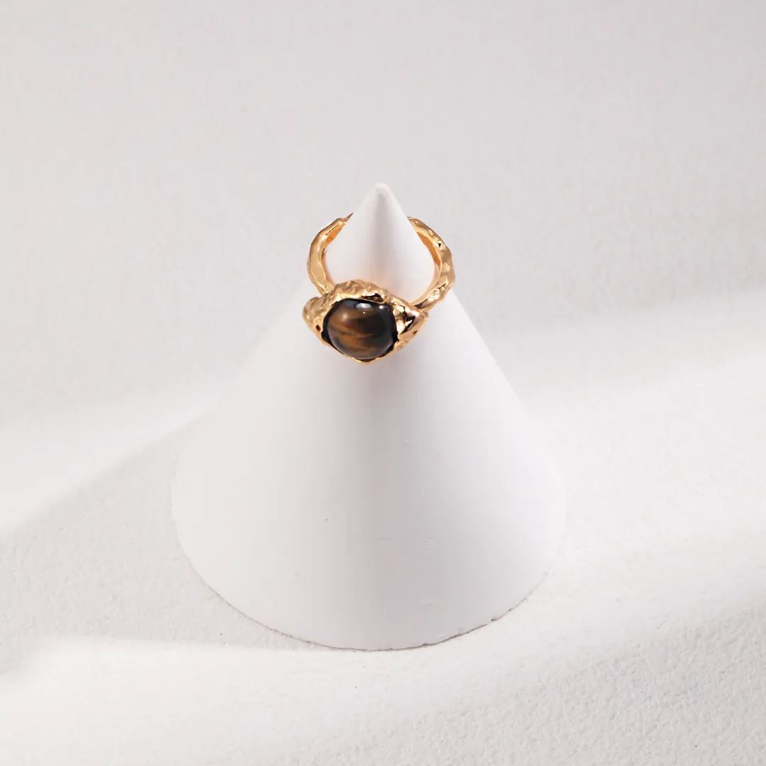 s925 sterling silver tiger eye stone ring
