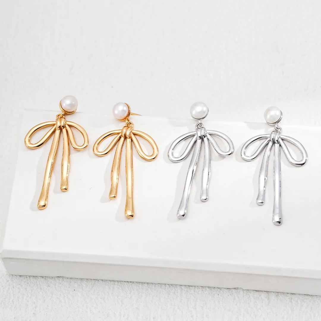 S925 silver natural pearl earrings