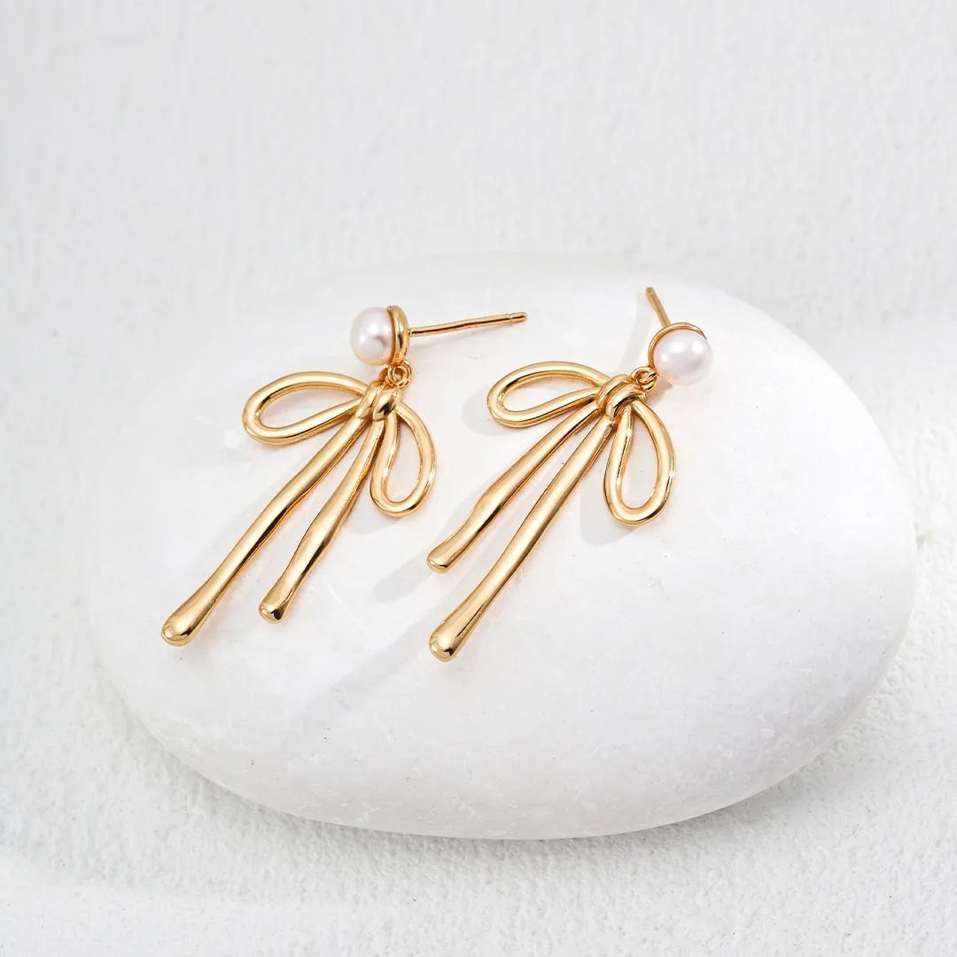 S925 silver natural pearl earrings
