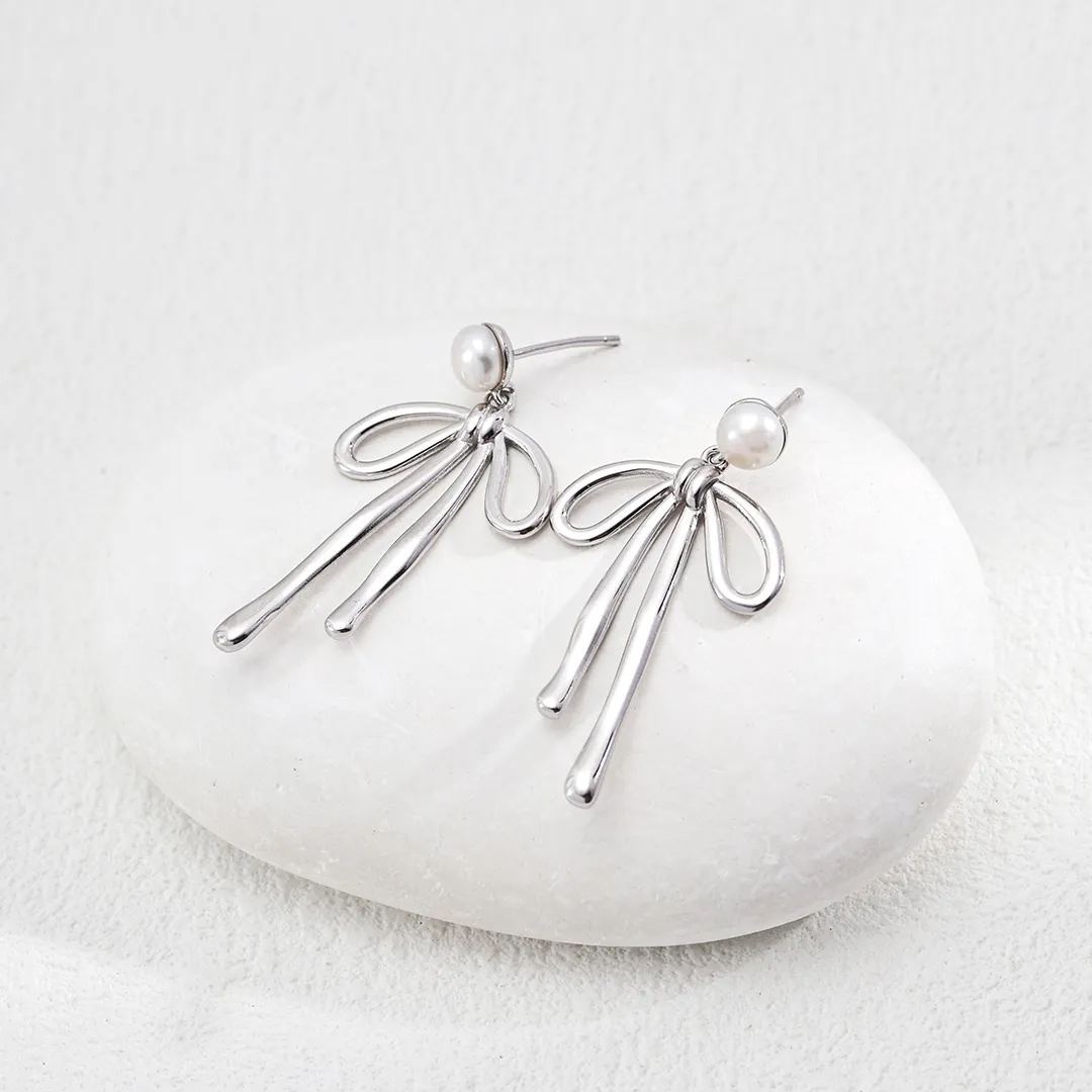 S925 silver natural pearl earrings