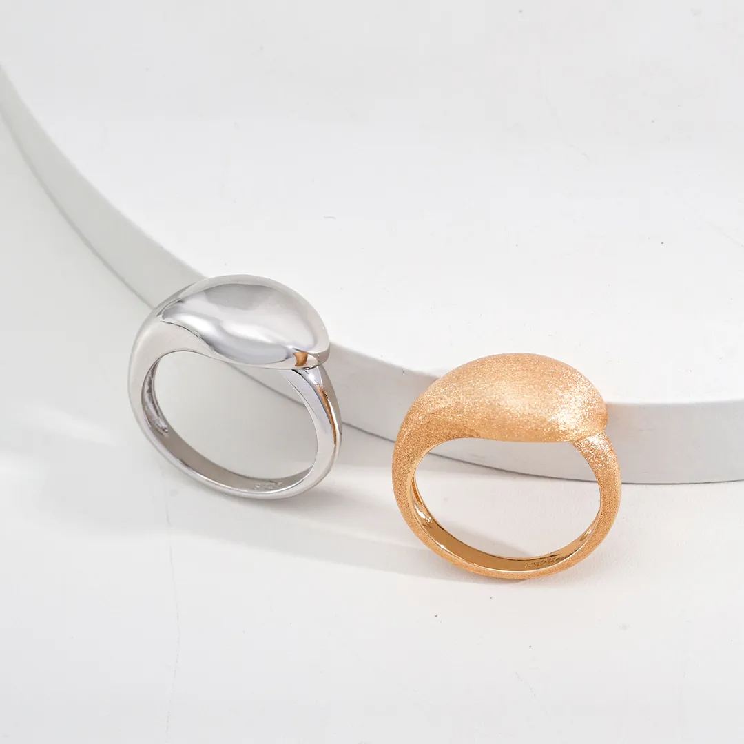 S925 Silver Simple Frosted/Smooth Ring