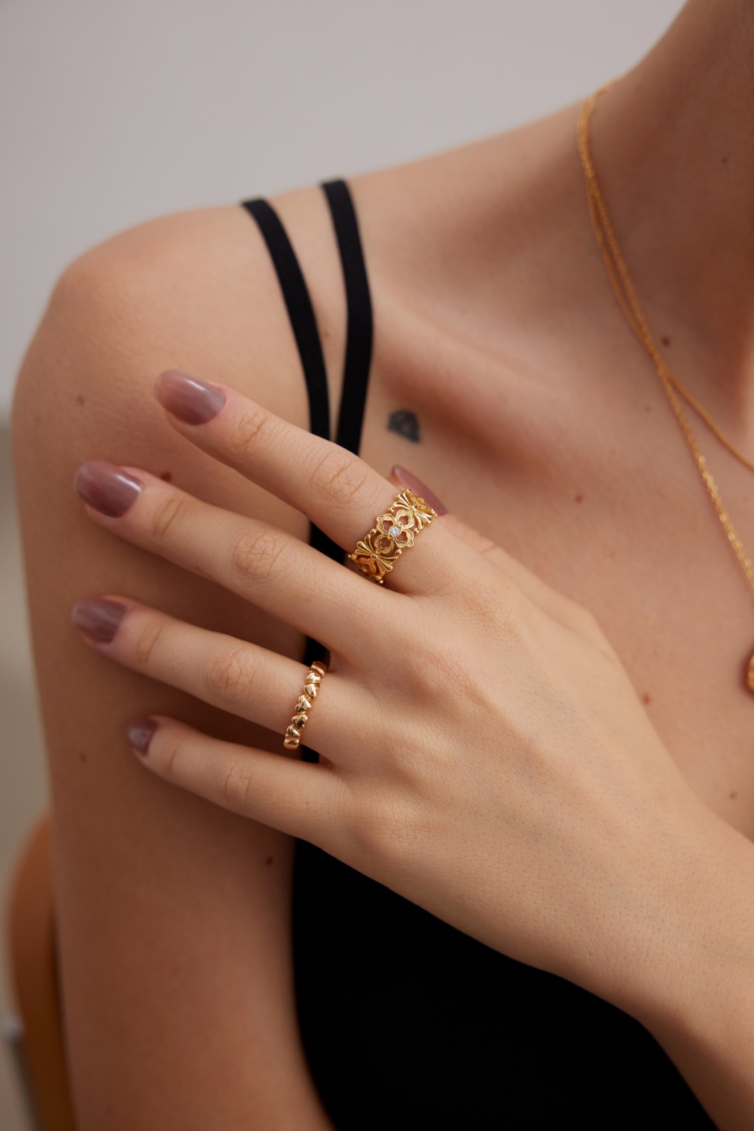 S925 sterling silver small heart ring versatile and simple