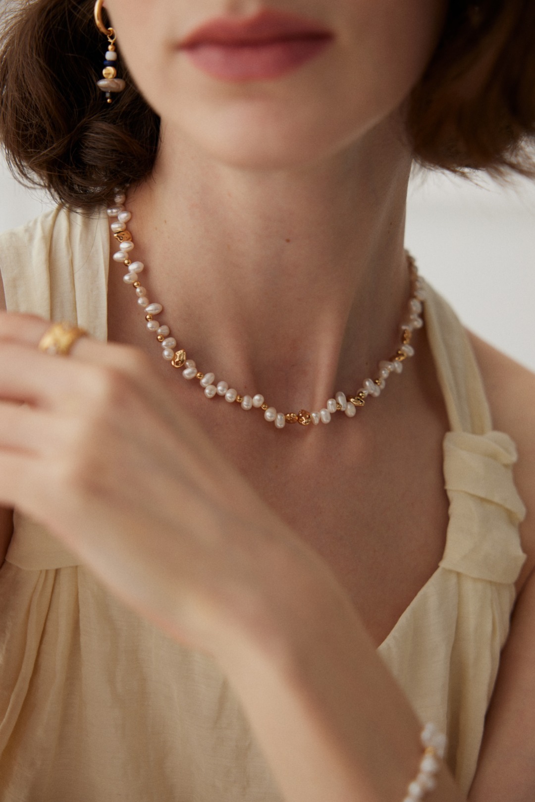Natural pearl necklace bracelet