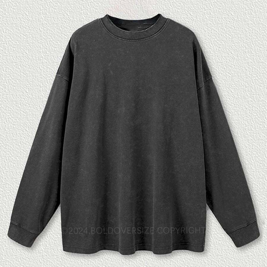 Customized Washed Long Sleeve Shirt
