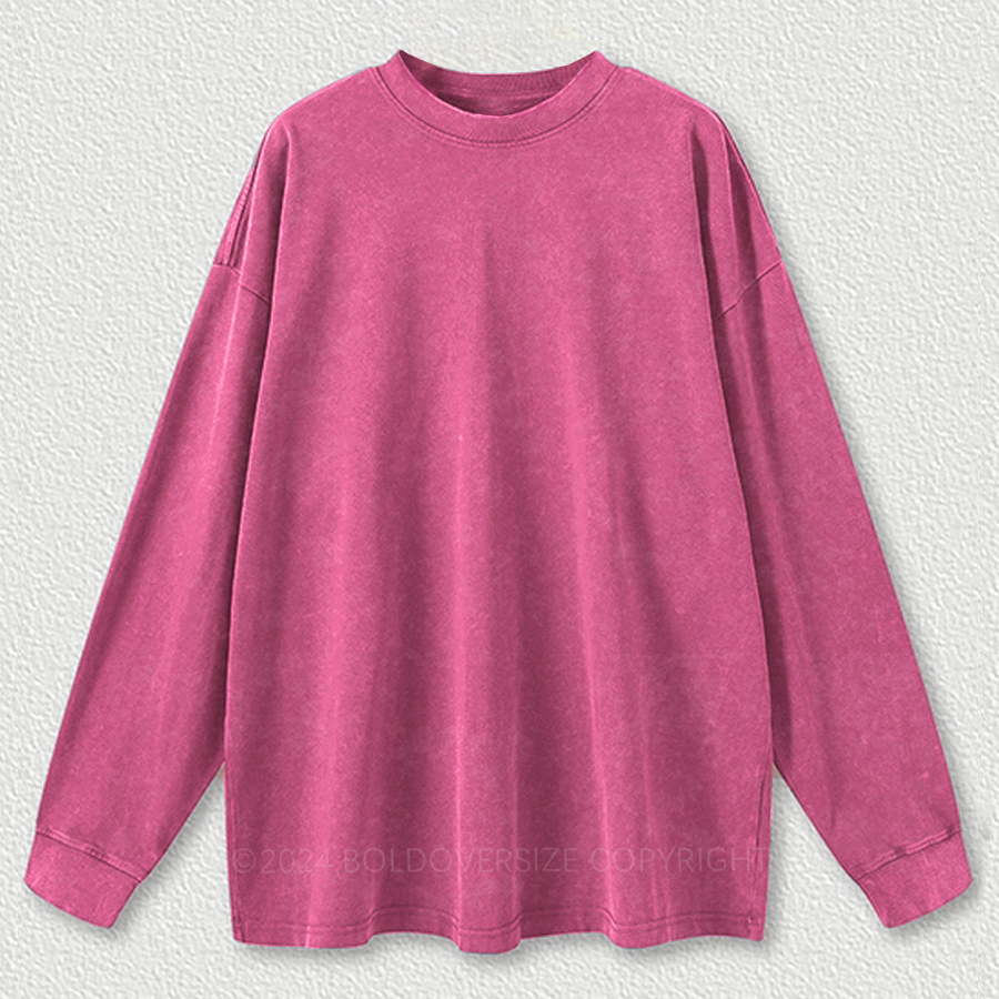 Customized Washed Long Sleeve Shirt