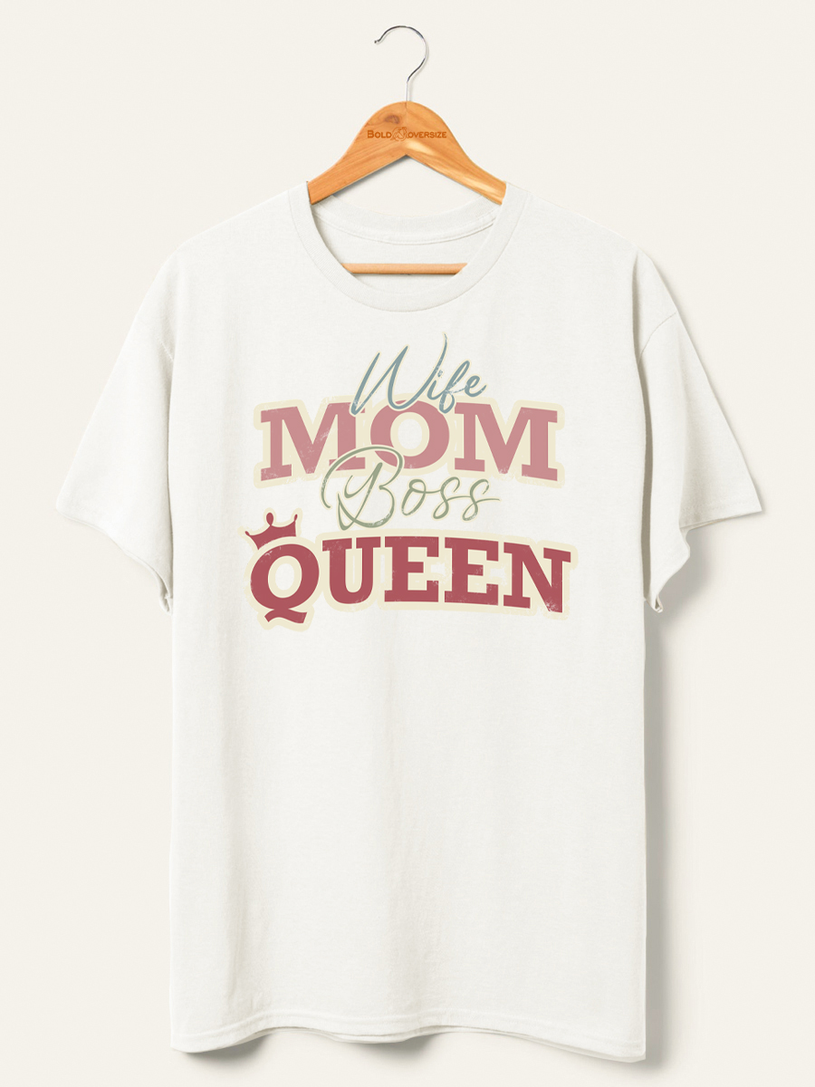 Vintage Wife Mom Boss Queen Tee