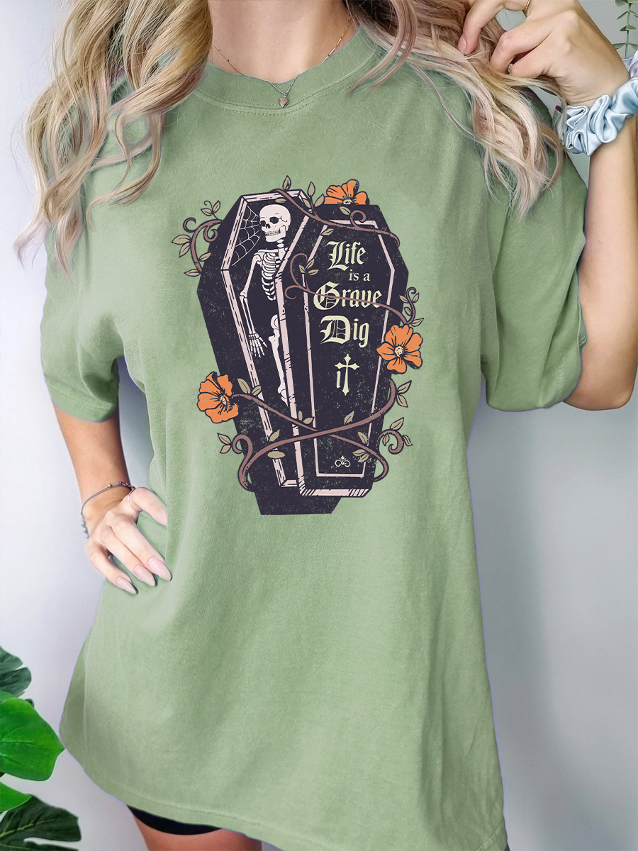 Vintage Life Is A Grave Dig It Tee