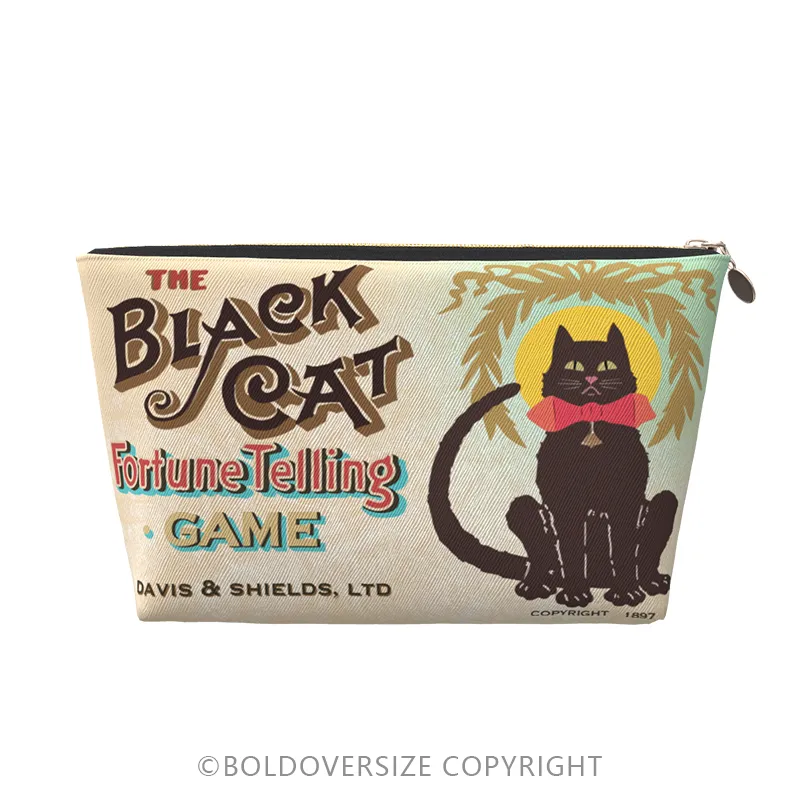 Vintage Black Cat Makeup Bags
