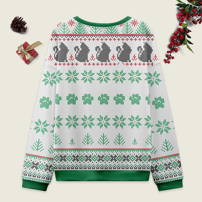 Vintage Meowy Catmas Ugly Christmas Sweater