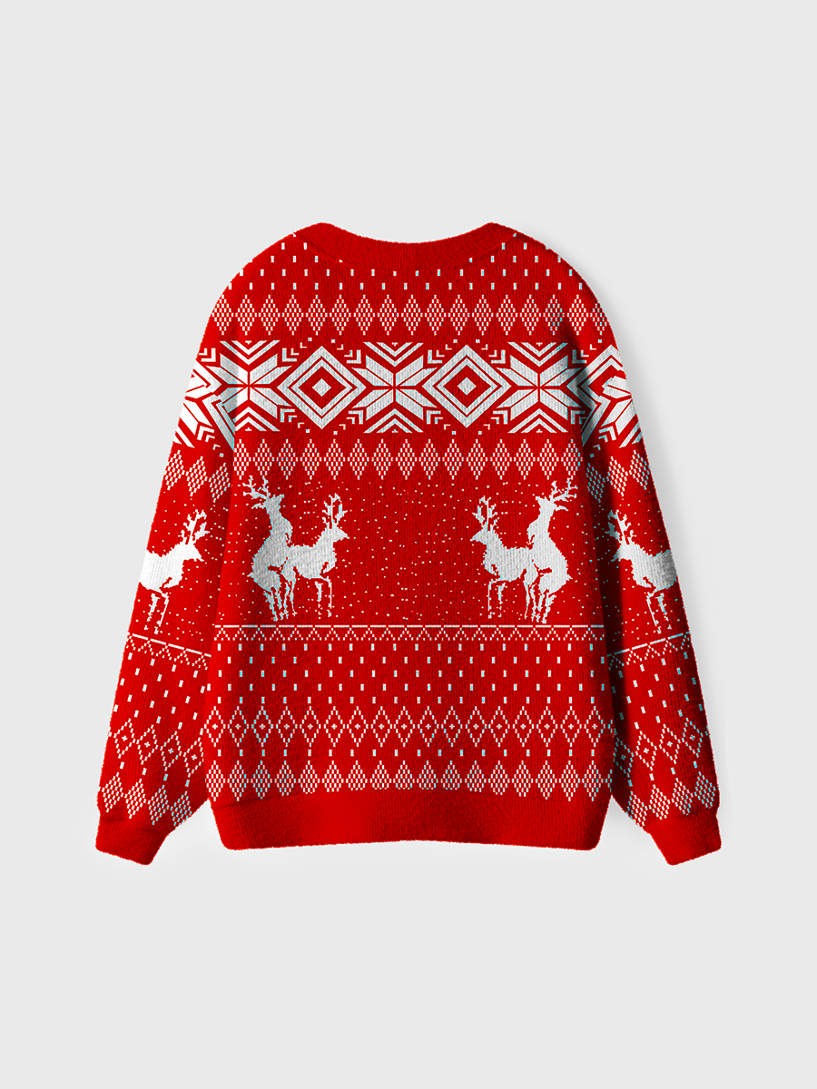 Vintage Red And White Ugly Cardigan Sweaters