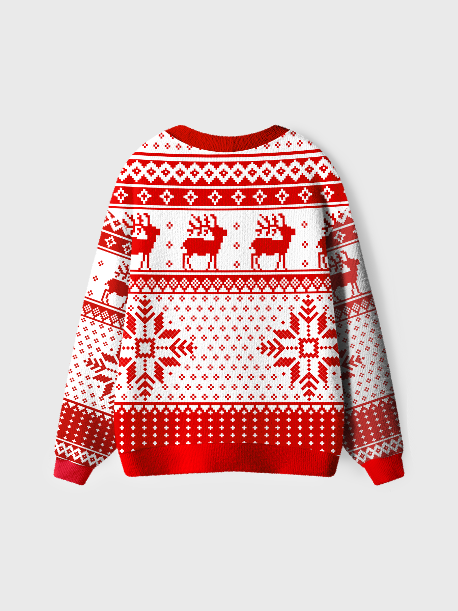 Vintage Red And White Ugly Cardigan Sweaters
