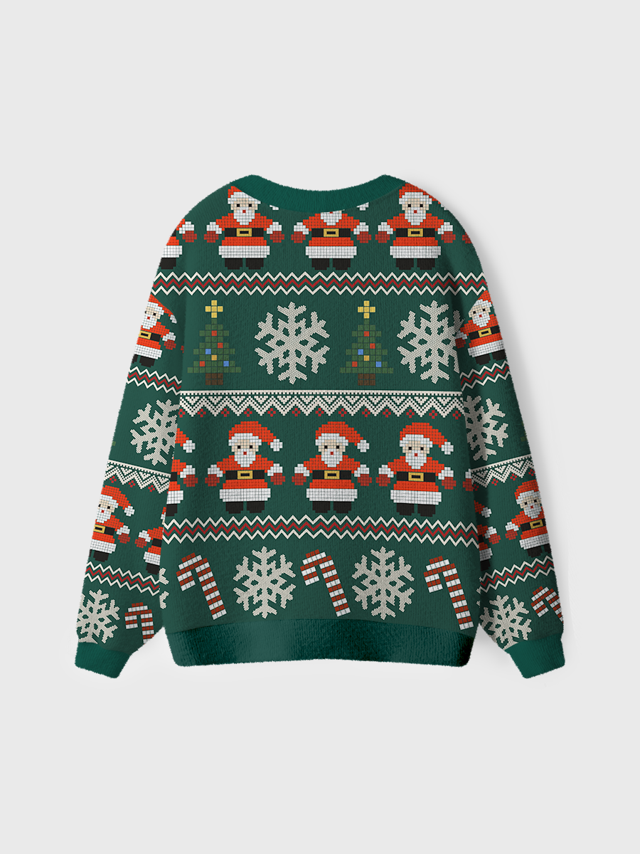 Vintage Santa Claus And Candy Ugly Cardigan Sweaters