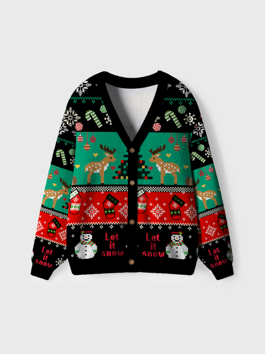 Vintage Red And Green Ugly Cardigan Sweaters