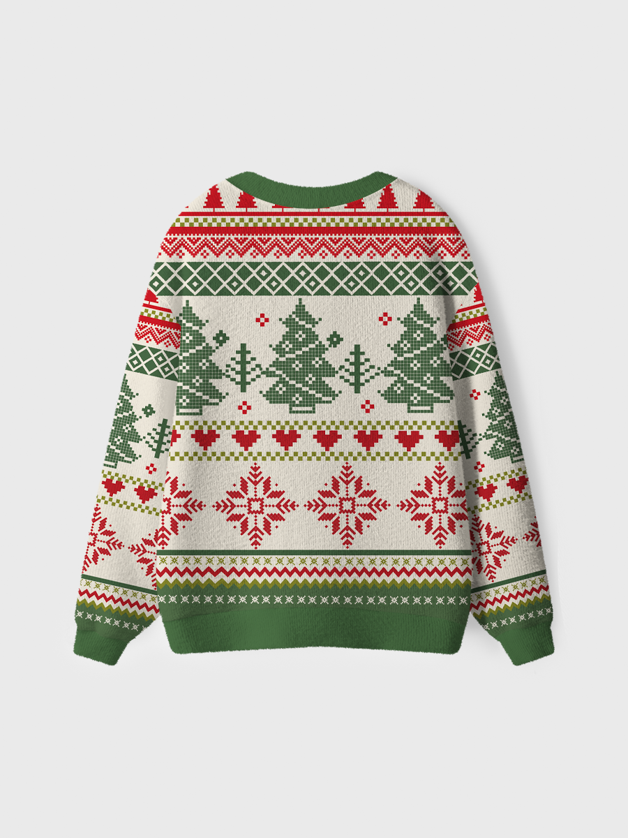 Vintage Christmas Tree And Snowflakes Ugly Cardigan Sweaters