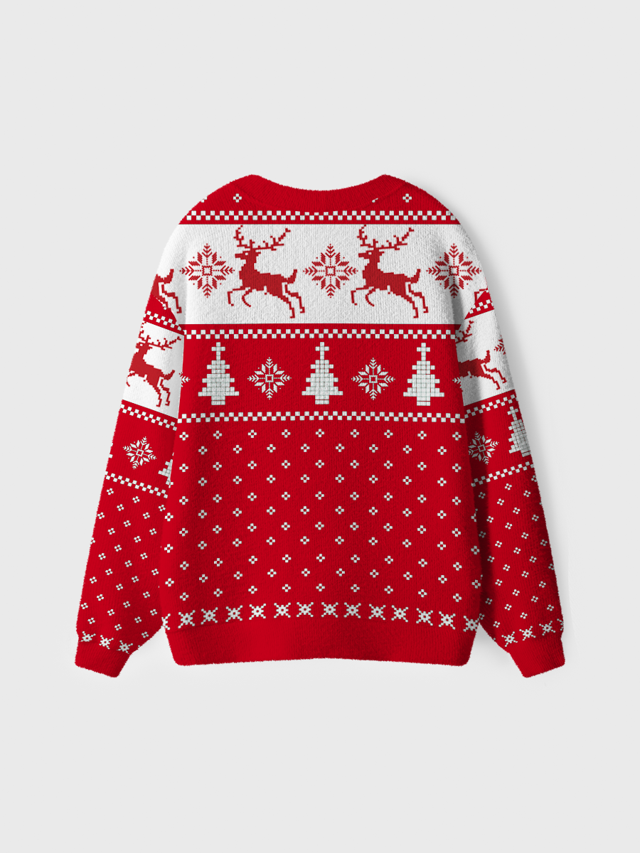 Vintage Red Christmas Ugly Cardigan Sweaters