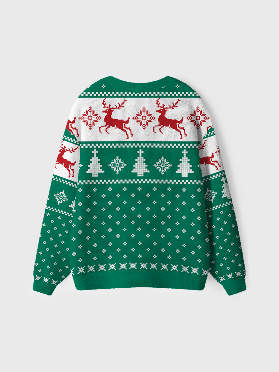 Vintage Green Christmas Ugly Cardigan Sweaters