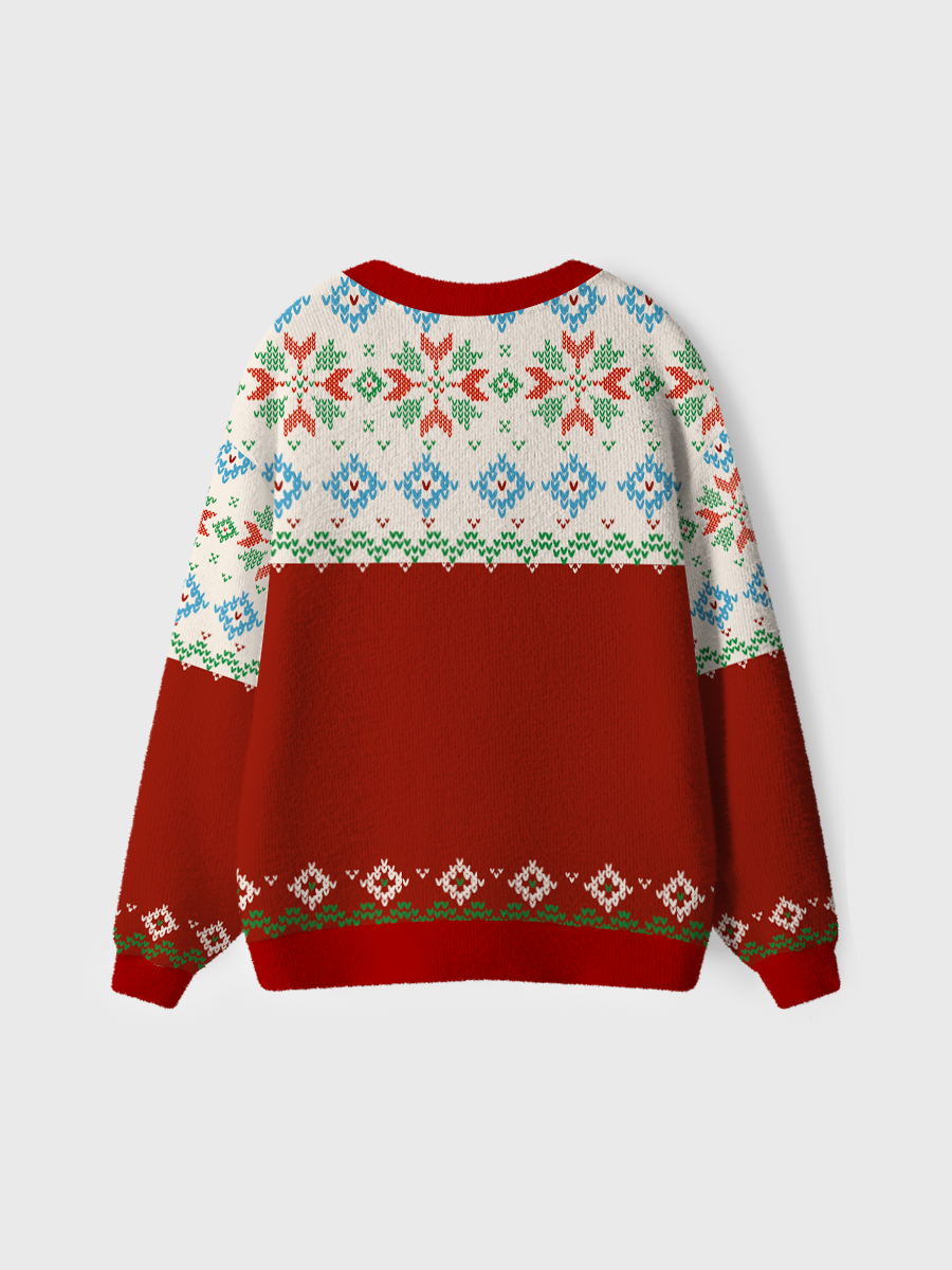 Vintage Red Snowflakes Ugly Cardigan Sweaters