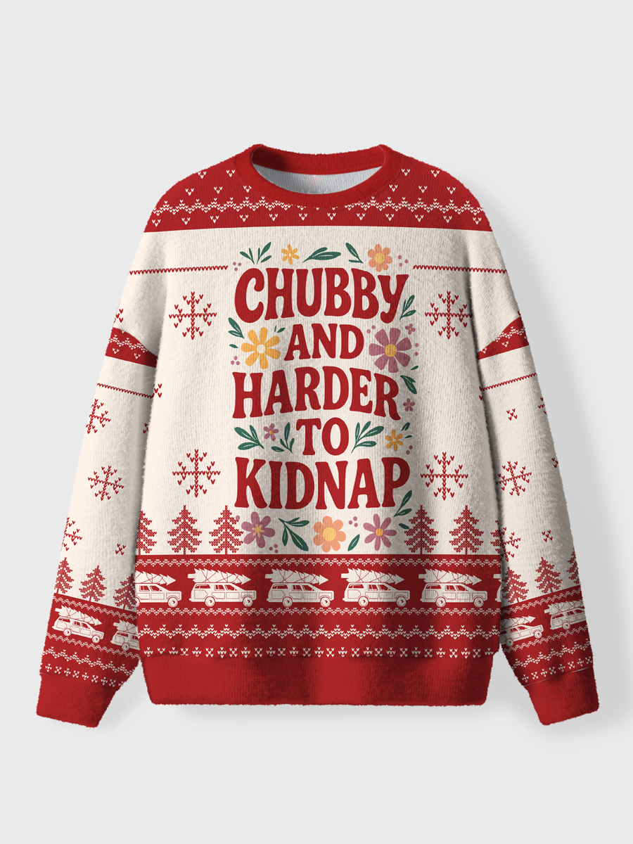 Vintage Chubby And Harder To Kidnap Christmas Ugly Sweater