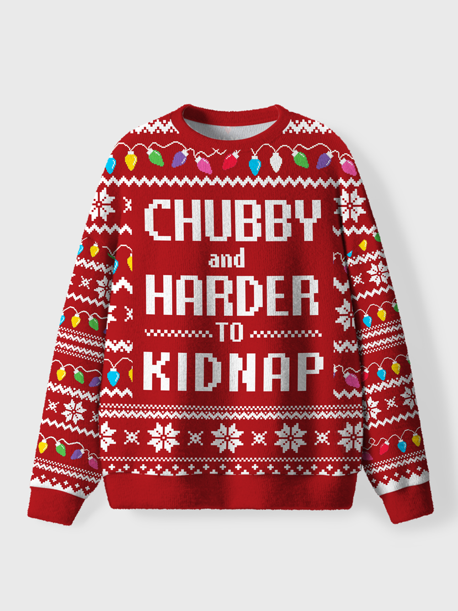 Vintage Chubby And Harder To Kidnap Christmas Ugly Sweater