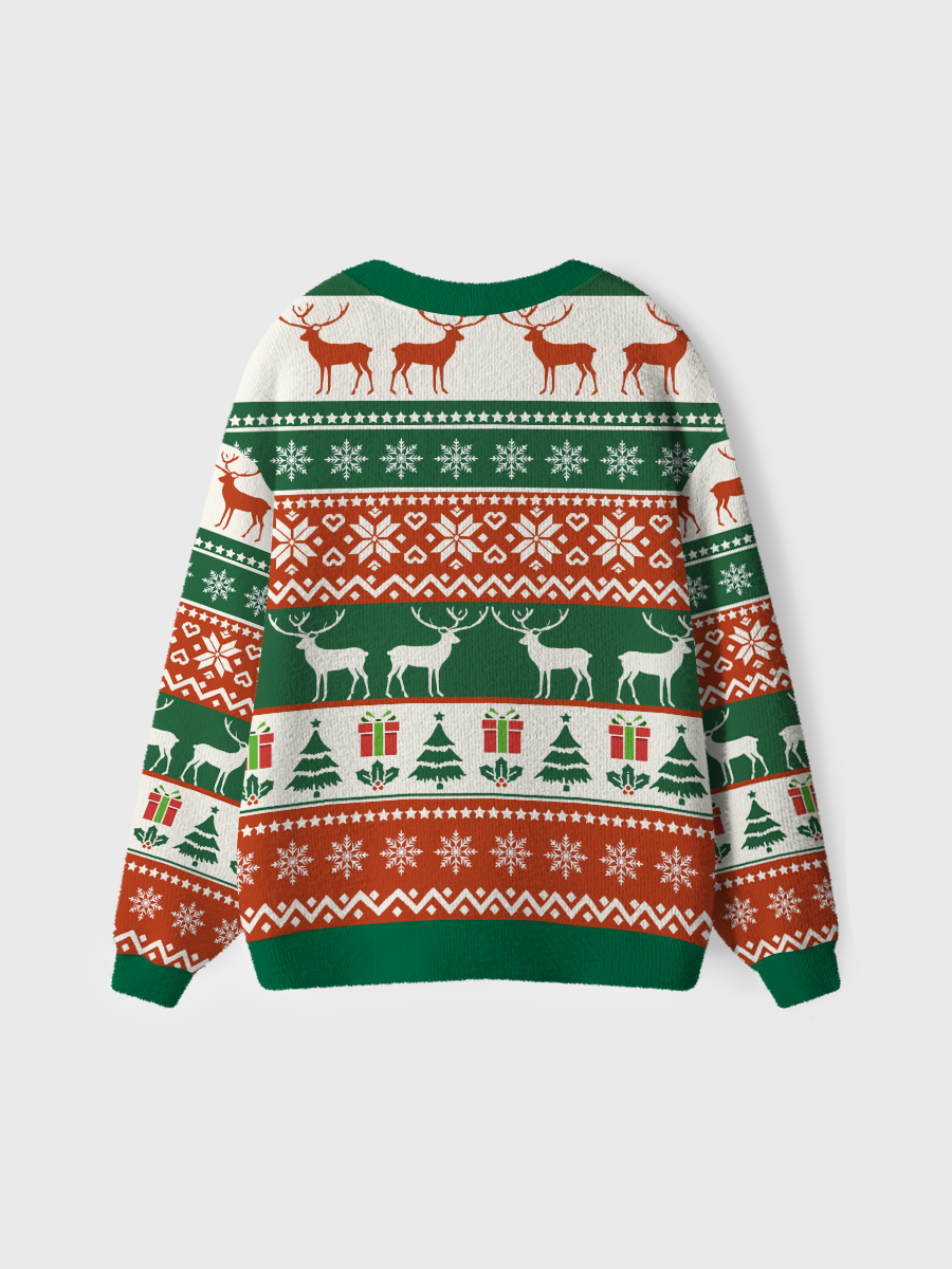 Vintage Red And Green Christmas Ugly Cardigan Sweaters