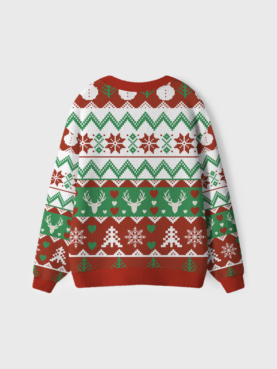 Vintage Christmas Reindeer Ugly Cardigan Sweaters