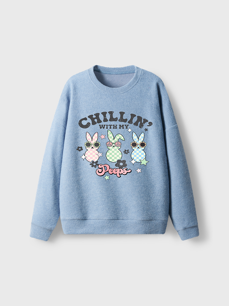 Vintage Easter Peeps Fuzzy Sweater