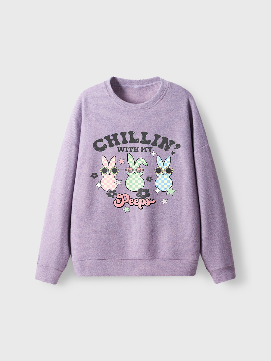 Vintage Easter Peeps Fuzzy Sweater