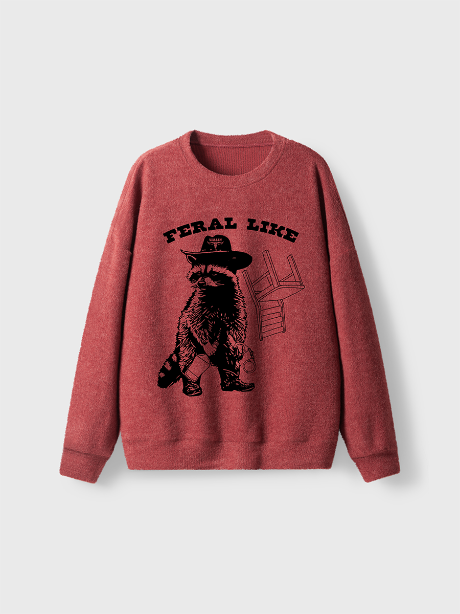 Vintage Feral Like Wallen Fuzzy Sweater