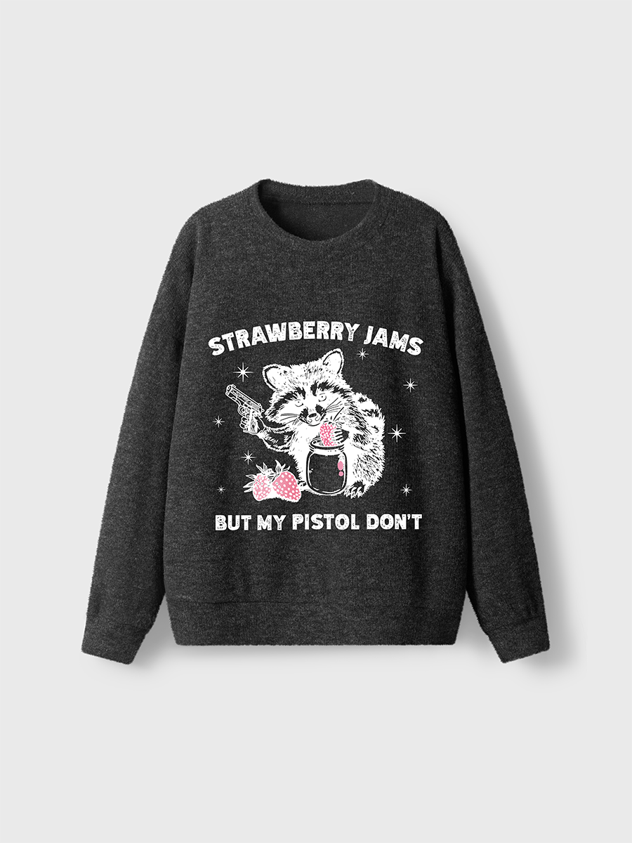Vintage Raccoon Meme Fuzzy Sweater