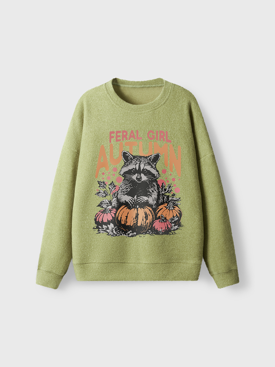 Vintage Feral Girl Autumn Fuzzy Sweater