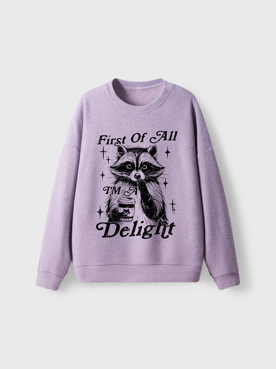 Vintage First Of All I'M A Delight Fuzzy Sweater
