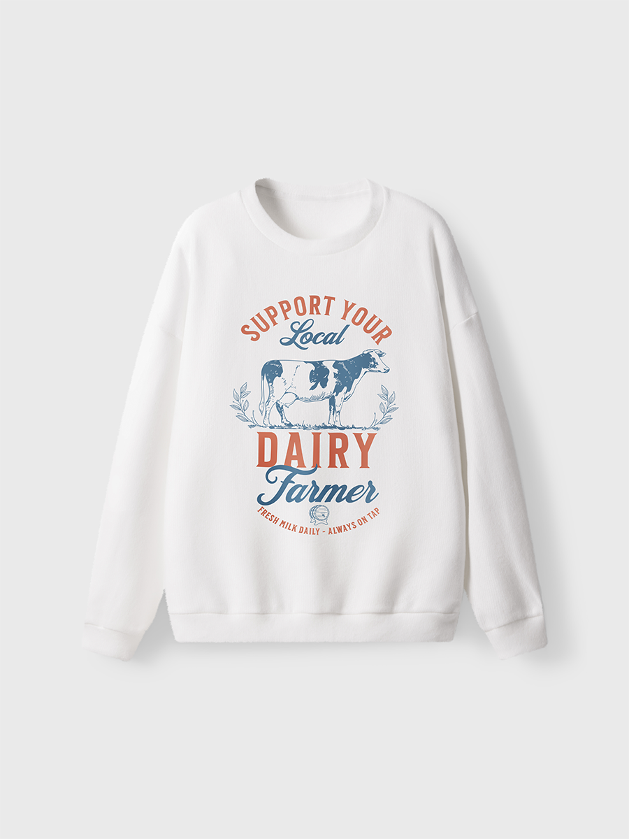 Vintage Eat Local Breastfeeding Fuzzy Sweater