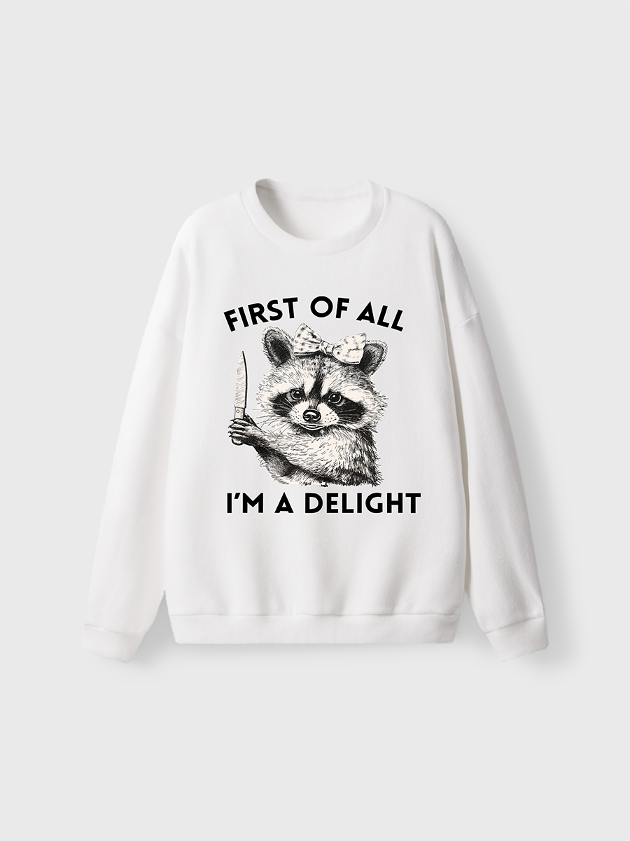 Vintage First Of All I'M A Delight Fuzzy Sweater