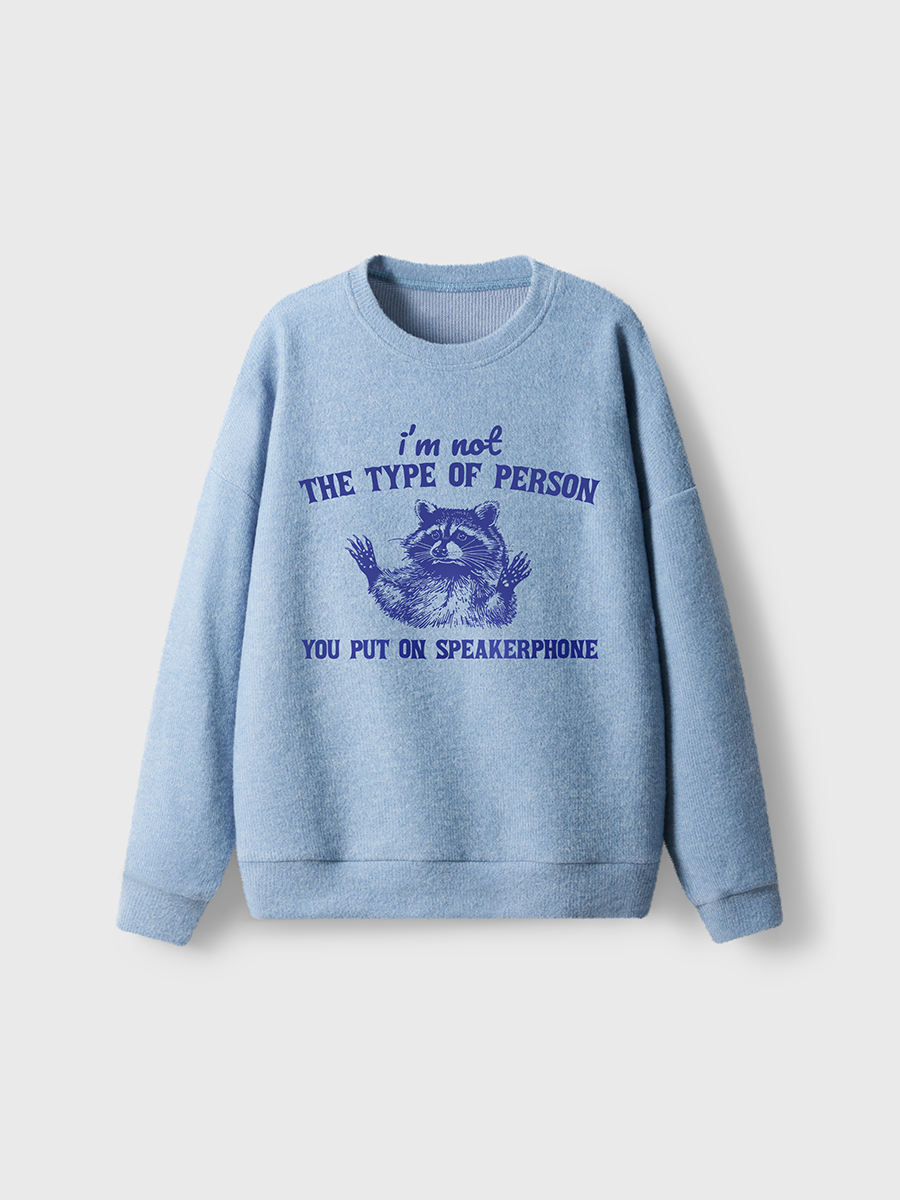 Vintage Funny 90S Raccoon Fuzzy Sweater