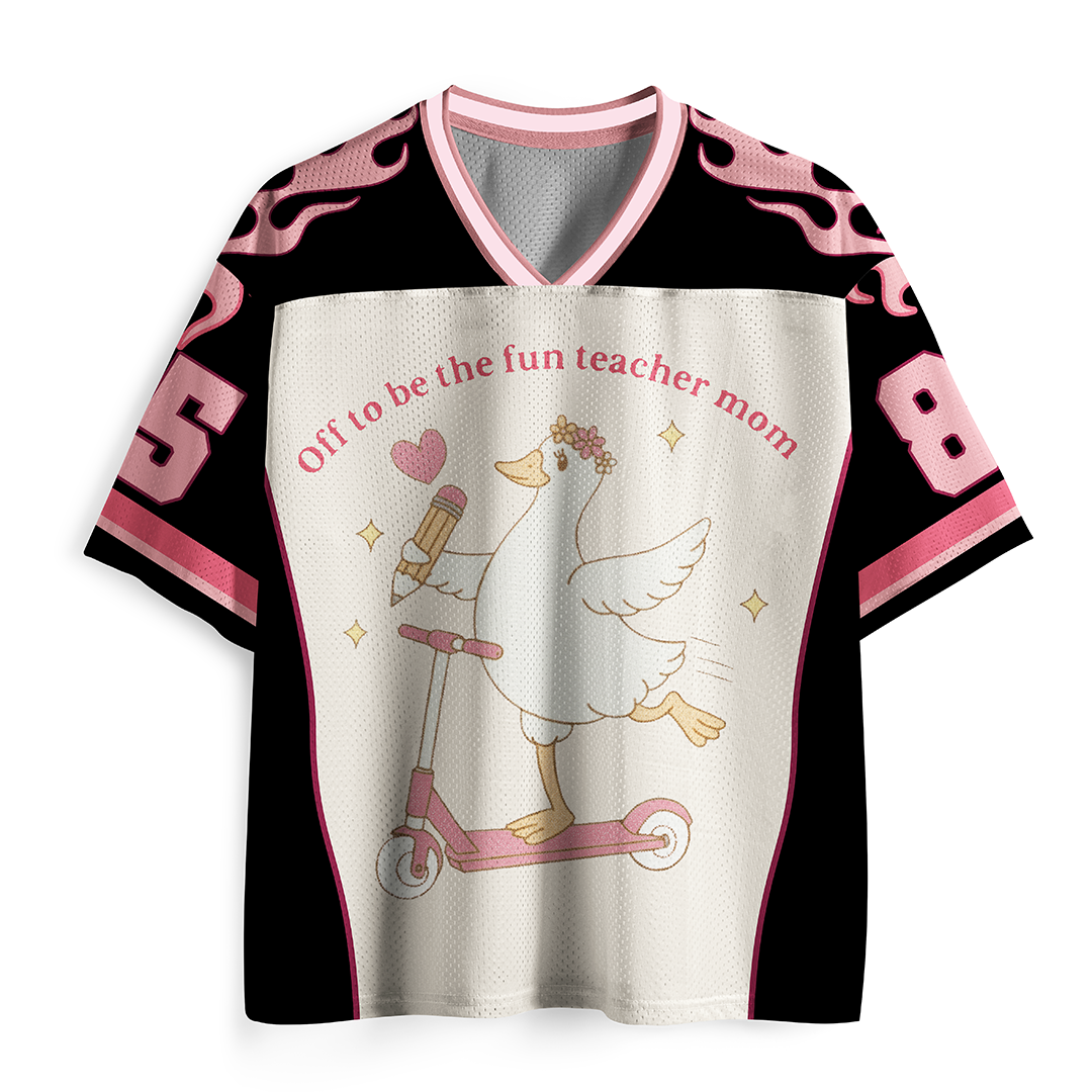 Vintage Off To Be The Fun Teacher Mom Mesh Jersey