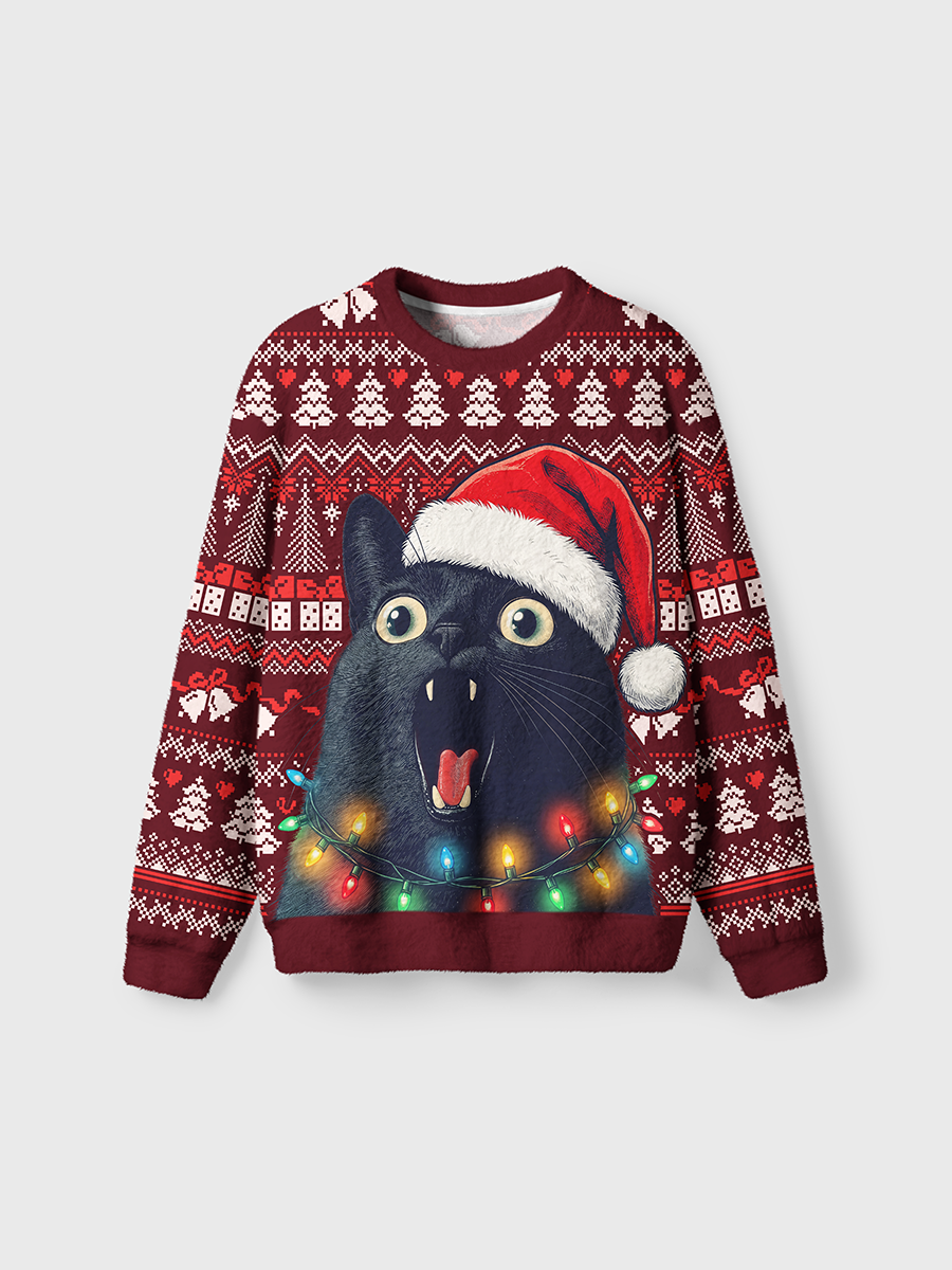 Vintage Black Cat Ugly Sweater