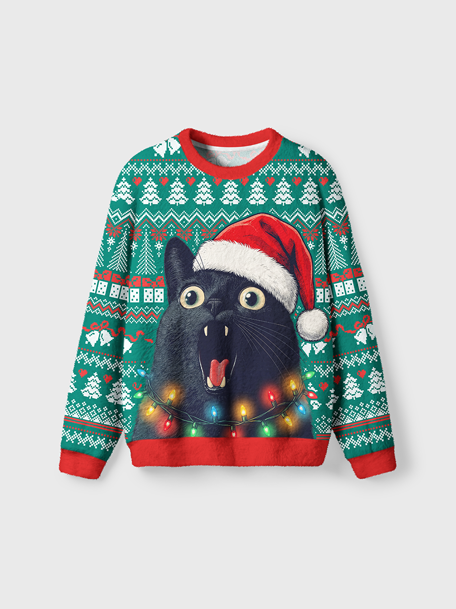 Vintage Black Cat Ugly Sweater
