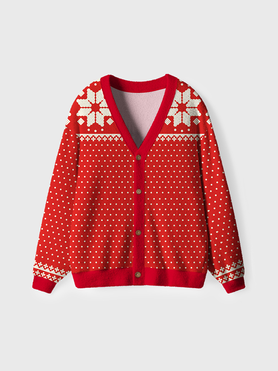 Vintage Red Fair Isle Ugly Cardigan Sweaters