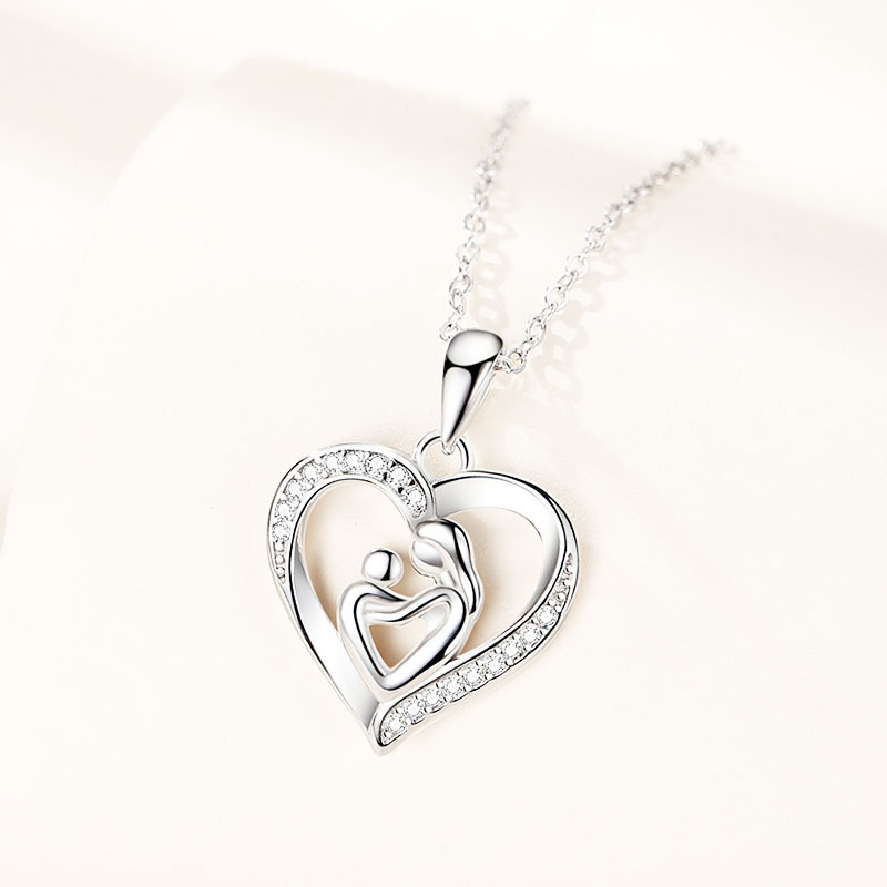 Heart-Shaped Mother And Child Concentric Necklace