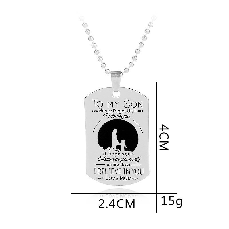 To My Son Love Mom Pendant Necklace