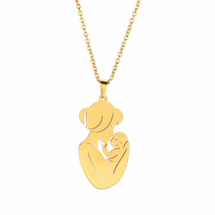 Mother Holding Baby Necklace