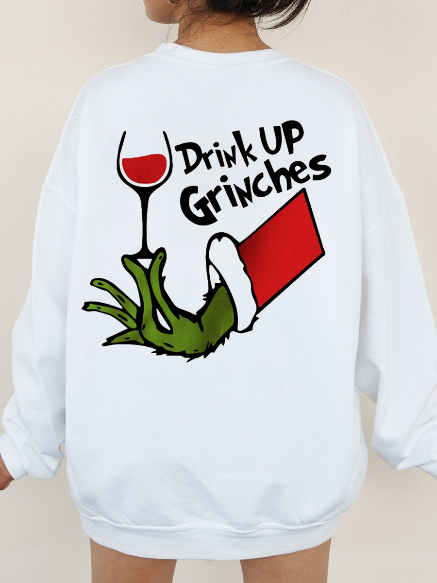 Drink Up Christmas Plus Size Sweatshirt