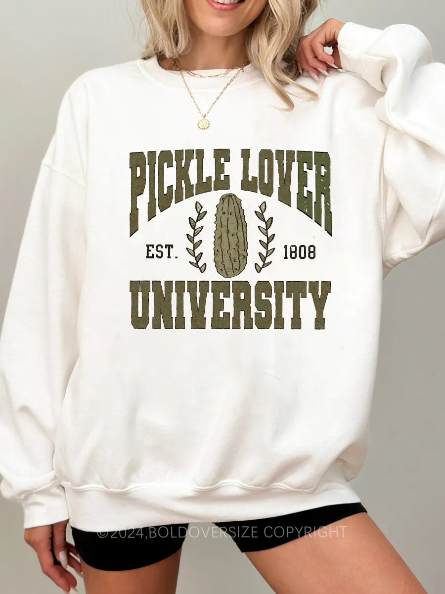 Vintage Pickle Lover University Sweatshirt