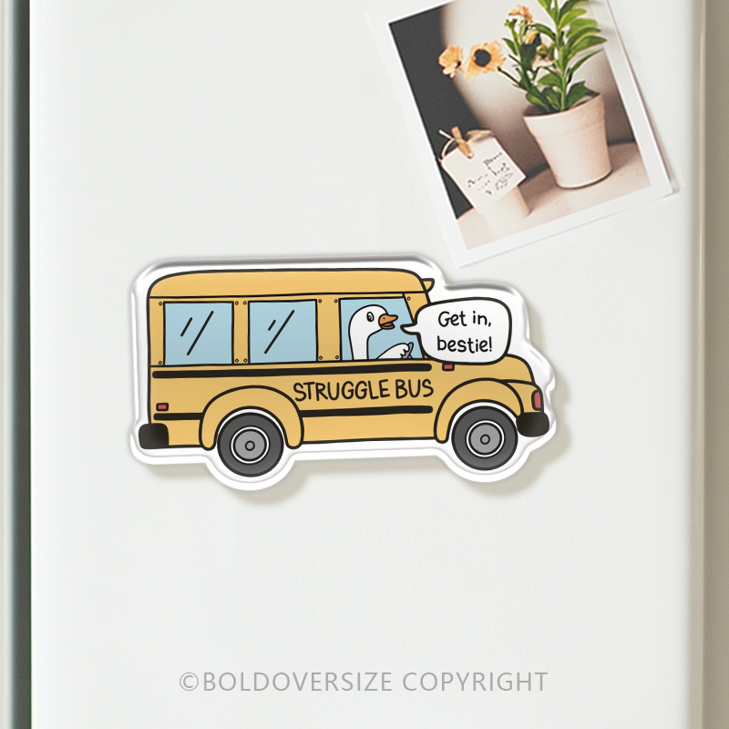 Vintage Struggle Bus Acrylic Refrigerator Magnets